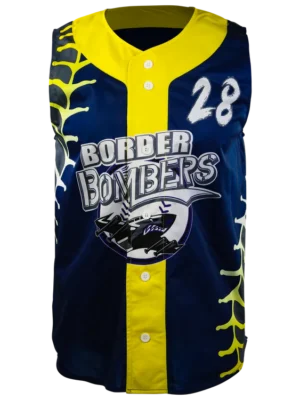 SLEEVELESS FULL BUTTON BASEBALL JERSEY