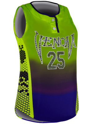 Sleeveless 2-Button Softball Jersey 2