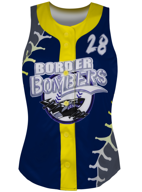 Sleeveless Full Button Softball Jersey 1