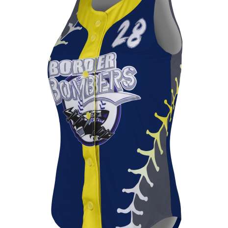 Sleeveless Full Button Softball Jersey 3