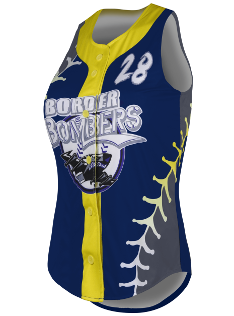 Sleeveless Full Button Softball Jersey 3