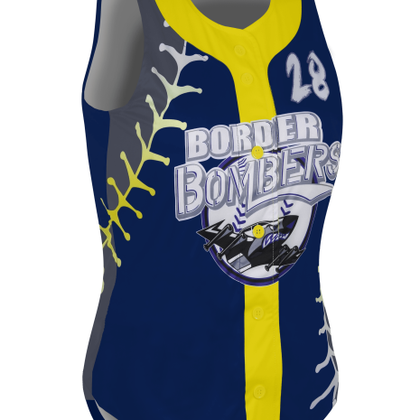Sleeveless Full Button Softball Jersey 2