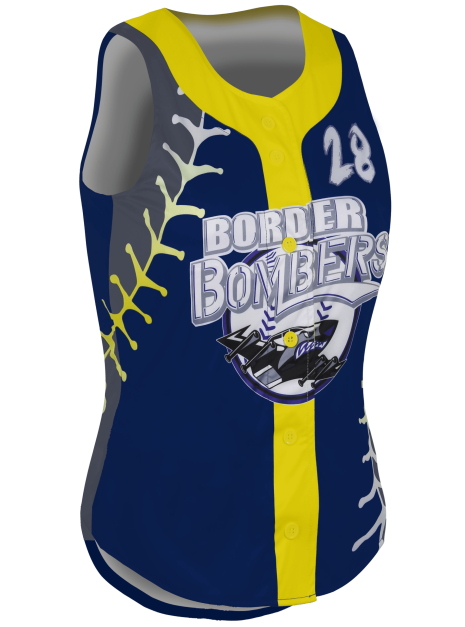 Sleeveless Full Button Softball Jersey 2