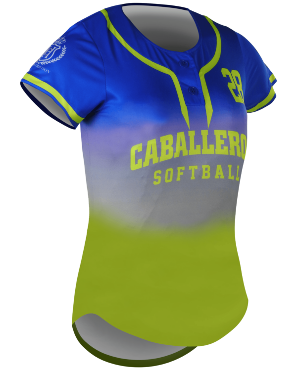Short Sleeve 2-Button Softball Jersey 2