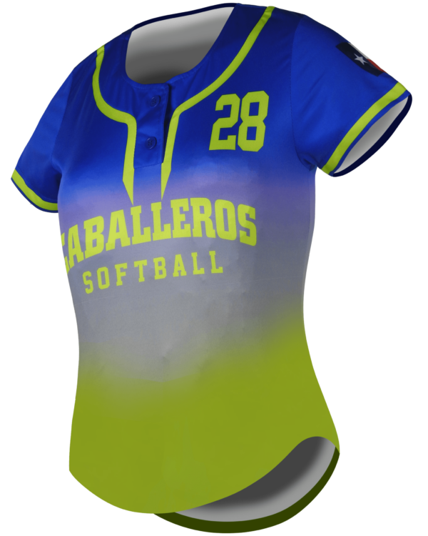 Short Sleeve 2-Button Softball Jersey 3
