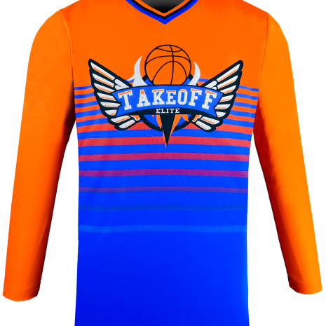 Long Sleeve V Neck Shooter Shirt 1