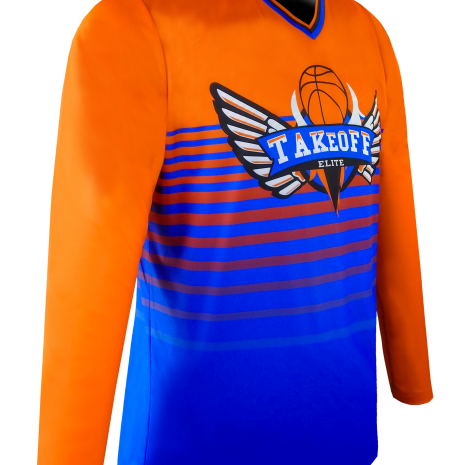 Long Sleeve V Neck Shooter Shirt 2