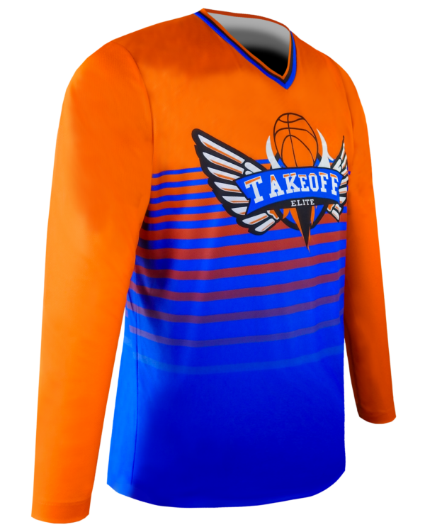 Long Sleeve V Neck Shooter Shirt 2