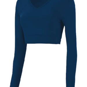 Dyed Long Sleeve Cheer Crop Top (Solid Color)