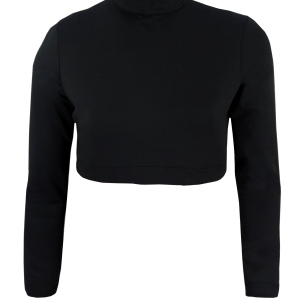 Dyed Long Sleeve Cheer Crop Top w/ Turtle Neck (Solid Color) 2