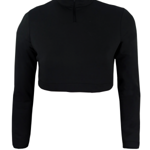 Dyed Long Sleeve Cheer Crop Top w/ Turtle Neck (Solid Color)