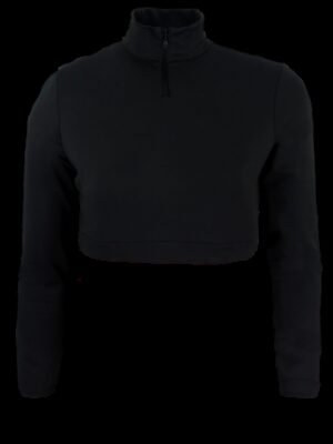 Dyed Long Sleeve Cheer Crop Top w/ Turtle Neck (Solid Color)