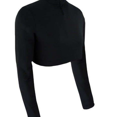 Dyed Long Sleeve Cheer Crop Top w/ Turtle Neck (Solid Color) 3