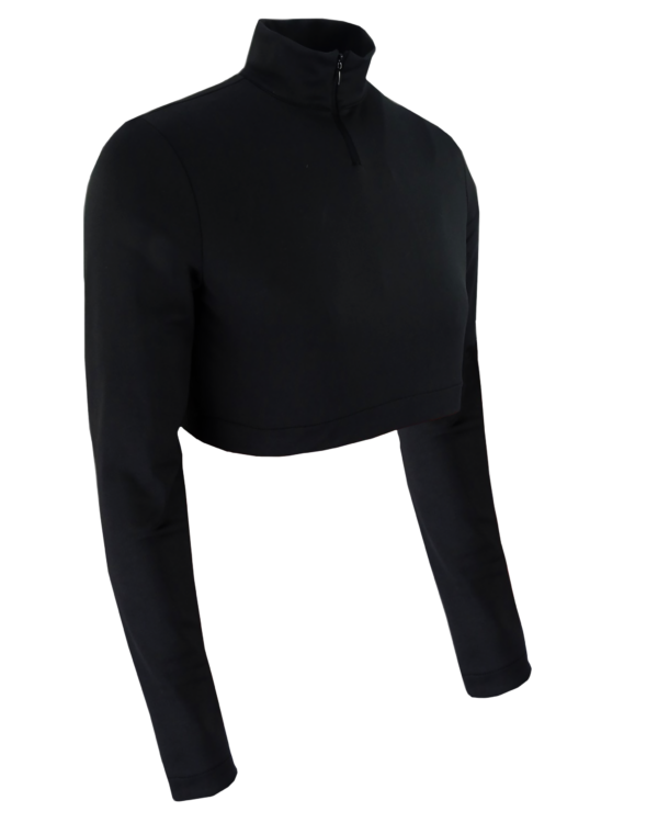 Dyed Long Sleeve Cheer Crop Top w/ Turtle Neck (Solid Color) 3