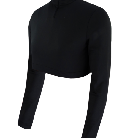 Dyed Long Sleeve Cheer Crop Top w/ Turtle Neck (Solid Color) 4