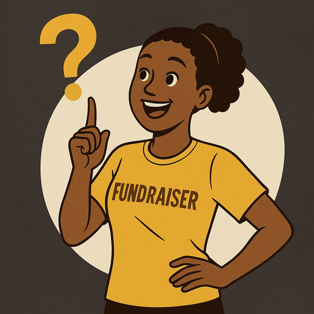 a lady with questions about a fundraiser