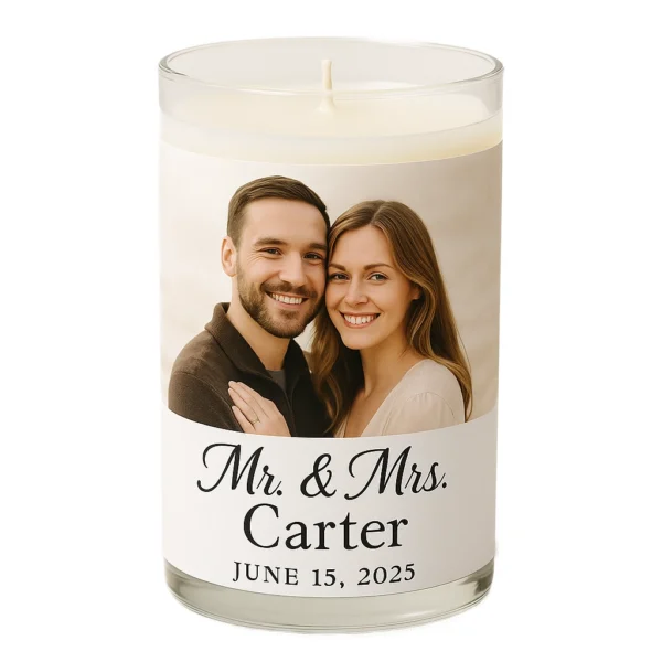 wedding candle holder with photo