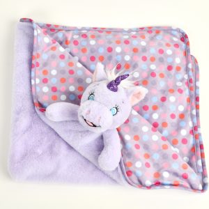 cubbies lavender unicorn baby blankie large