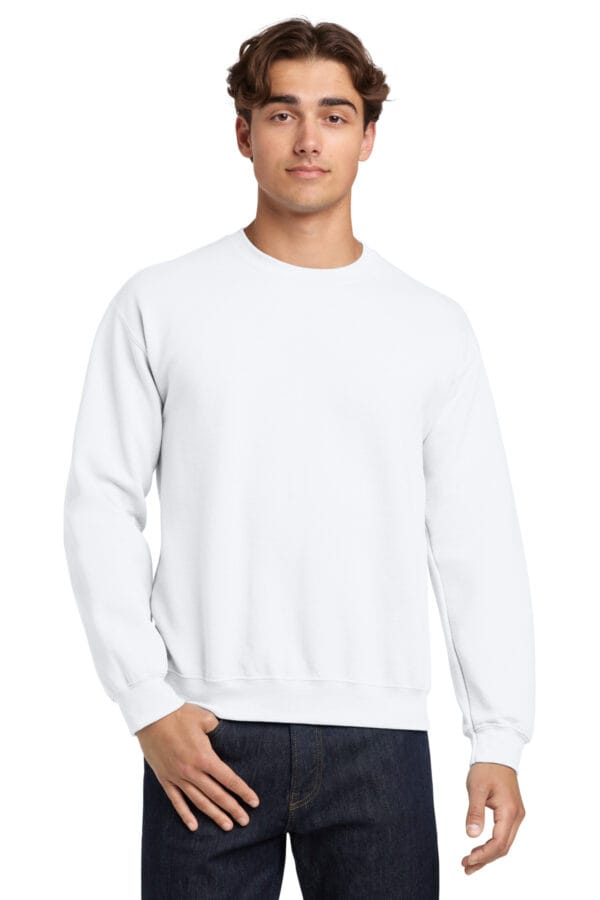 18000 — Gildan ®  Heavy Blend Crewneck Sweatshirt.  18000 - White - frontModel